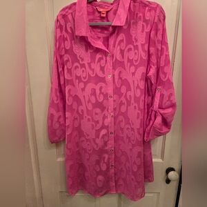 NWOT LILLY PULITZER NATALIE SHIRTDRESS COVER-UP XL $90